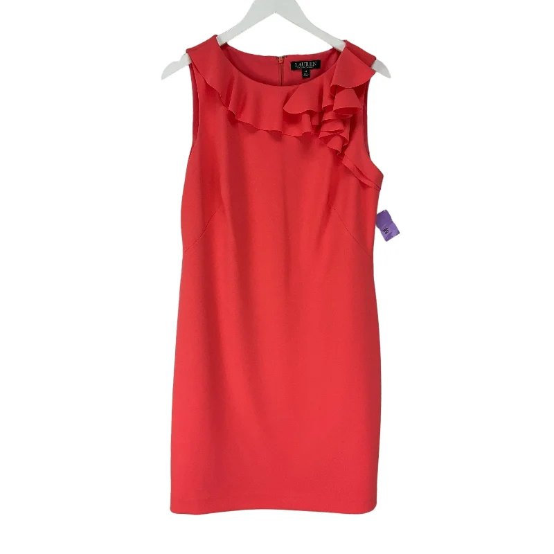 Dress Casual Midi By Ralph Lauren In Coral, Size: Xl Fashionable A-Line Midi Dress