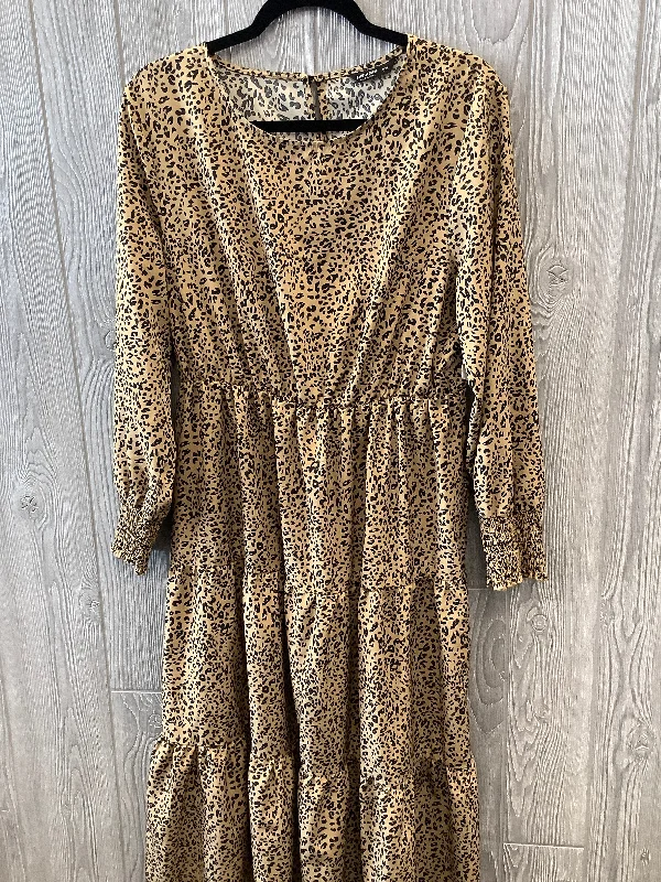 Dress Casual Midi By Shein In Animal Print, Size: Xxl Stylish Wraparound Midi Dress