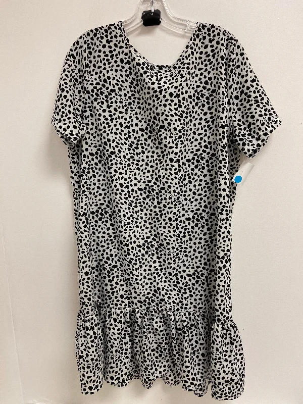 Dress Casual Midi By Shein In Black & White, Size: Xl Stylish Pleated Skirt Midi Dress Dress Casual Midi By Shein In Black & White, Size: Xl Stylish Pleated Skirt Midi Dress
