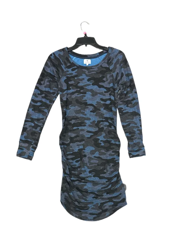 Dress Casual Midi By Sundry In Black & Blue, Size: 4 Trendy A-Line Midi Dress