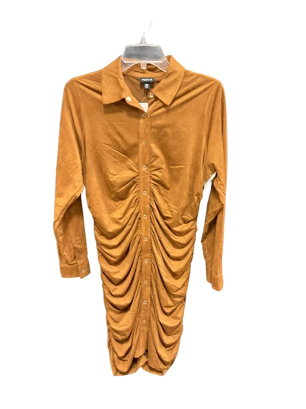 Dress Casual Midi By Torrid In Brown, Size: M Trendy Ruched Side Midi Dress