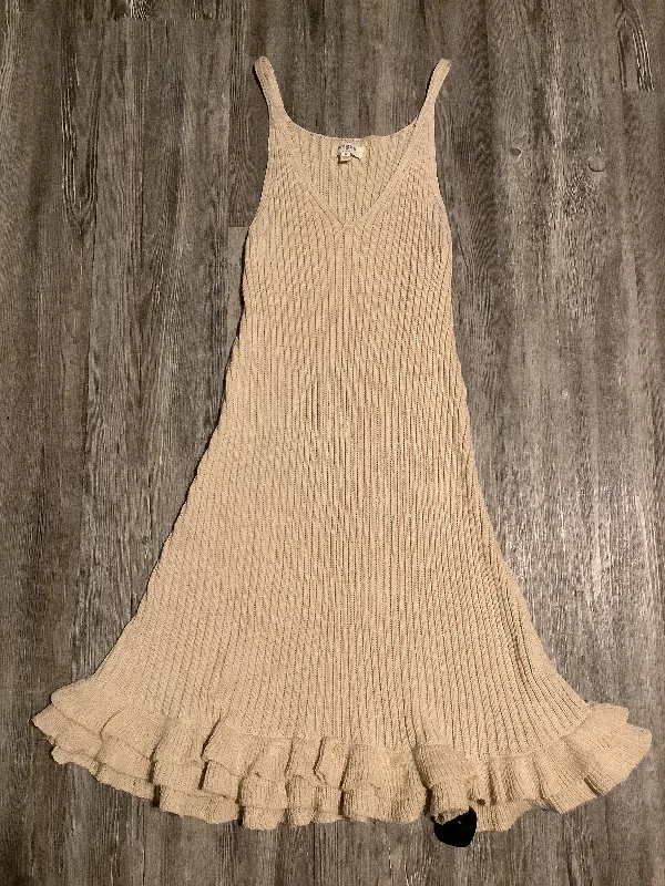 Dress Casual Midi By Umgee In Tan, Size: M Comfortable Deep V Midi Dress