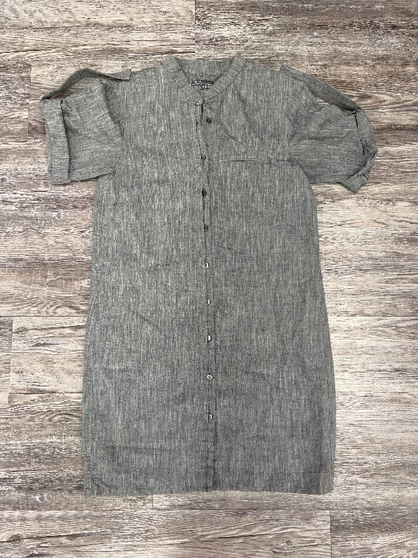 Dress Casual Midi By Vince In Grey, Size: Xs Trendy Ruffled Sleeve Midi Dress