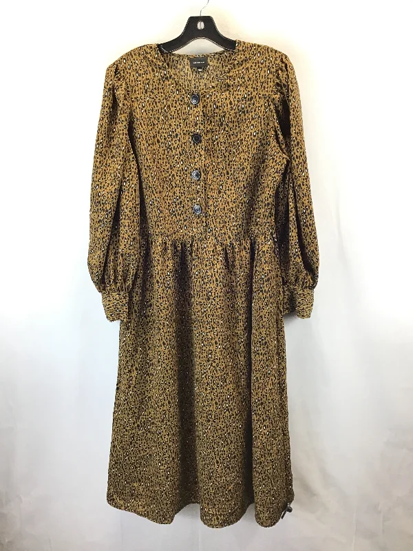 Dress Casual Midi By Who What Wear In Animal Print, Size: L Trendy Boho Midi Dress
