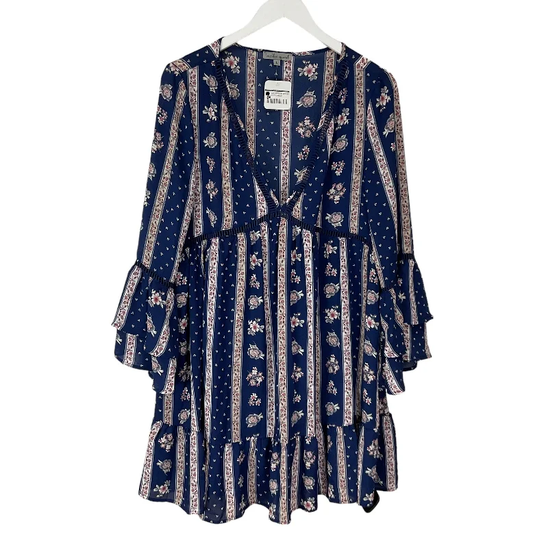 Dress Casual Midi By Wishlist In Navy, Size: L Trendy Off-Shoulder Ruffle Midi Dress Dress Casual Midi By Wishlist In Navy, Size: L Trendy Off-Shoulder Ruffle Midi Dress