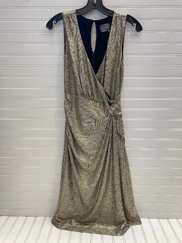 Dress Party Midi By Anthropologie In Gold, Size: Xs Stylish Striped Midi Dress