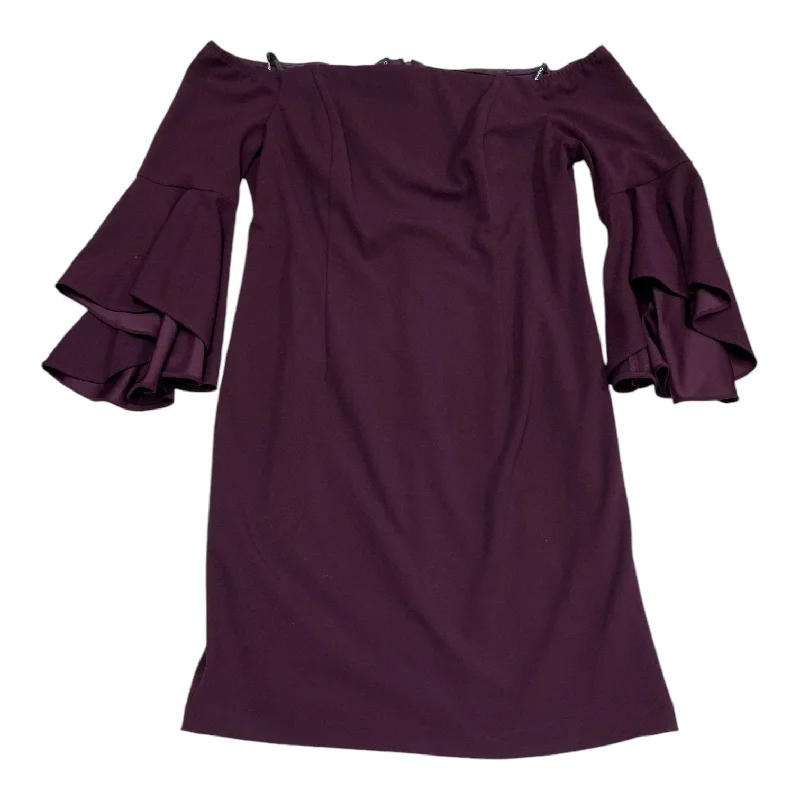 Dress Party Midi By Calvin Klein In Purple, Size: 14 Trendy Tiered Hem Midi Dress