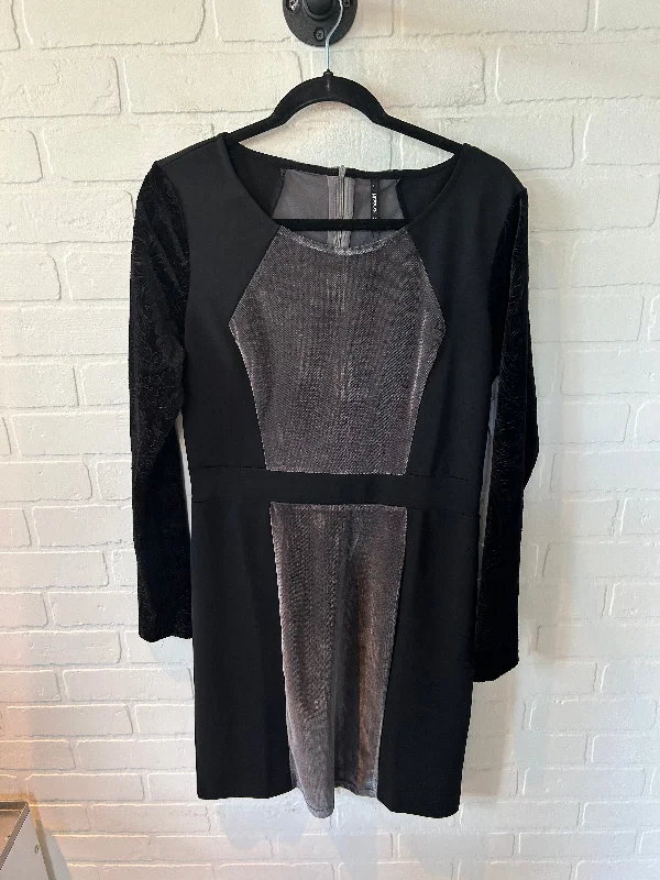 Dress Party Midi By Cmc In Black & Silver, Size: M Trendy Off-Shoulder Ruffle Midi Dress