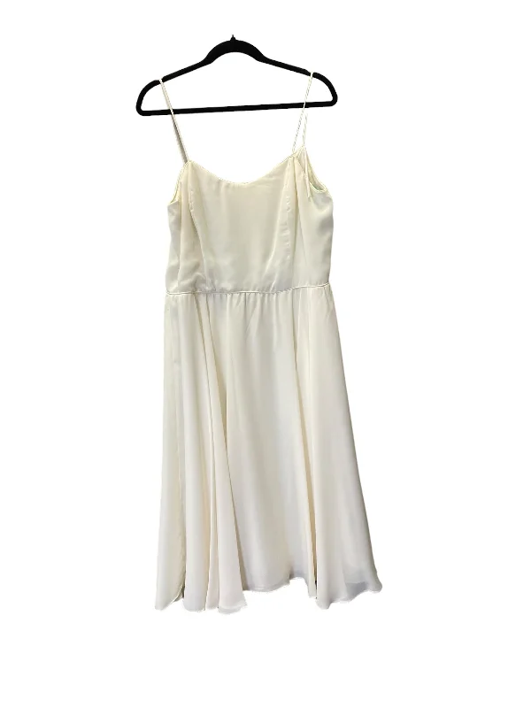Dress Party Midi By Cmc In Cream, Size: Xl Elegant Puff Sleeve Midi Dress