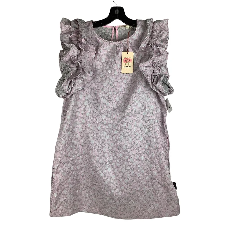 Dress Party Midi By Entro In Pink, Size: L Elegant Floral Appliqué Midi Dress