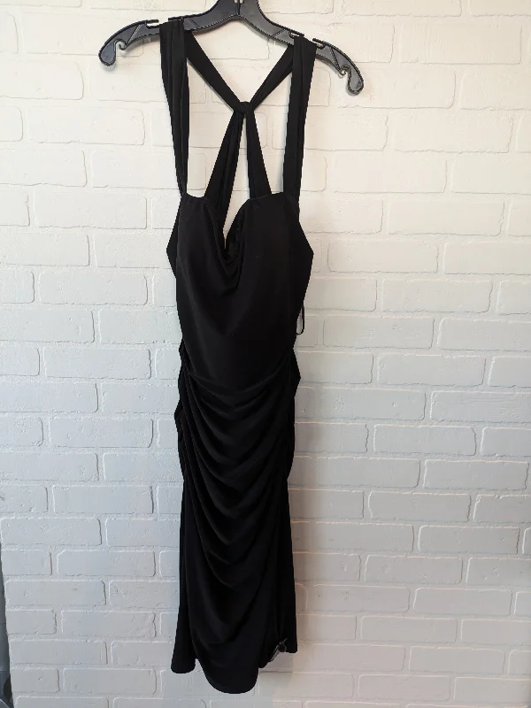 Dress Party Midi By Laundry In Black, Size: L Trendy Fit-and-Flare Midi Dress