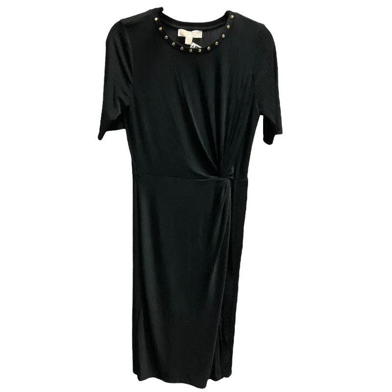 Dress Party Midi By Michael By Michael Kors In Black, Size: M Trendy Ruffled Sleeve Midi Dress Dress Party Midi By Michael By Michael Kors In Black, Size: M Trendy Ruffled Sleeve Midi Dress