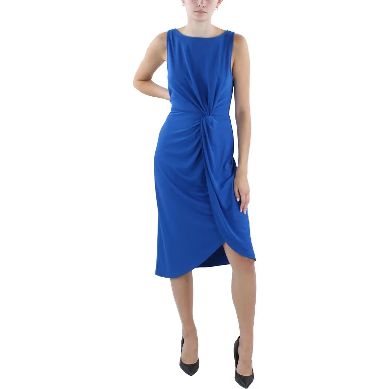 Lauren Ralph Lauren Womens Midi Front Twist Wear To Work Dress Chic Floral Print Midi Dress