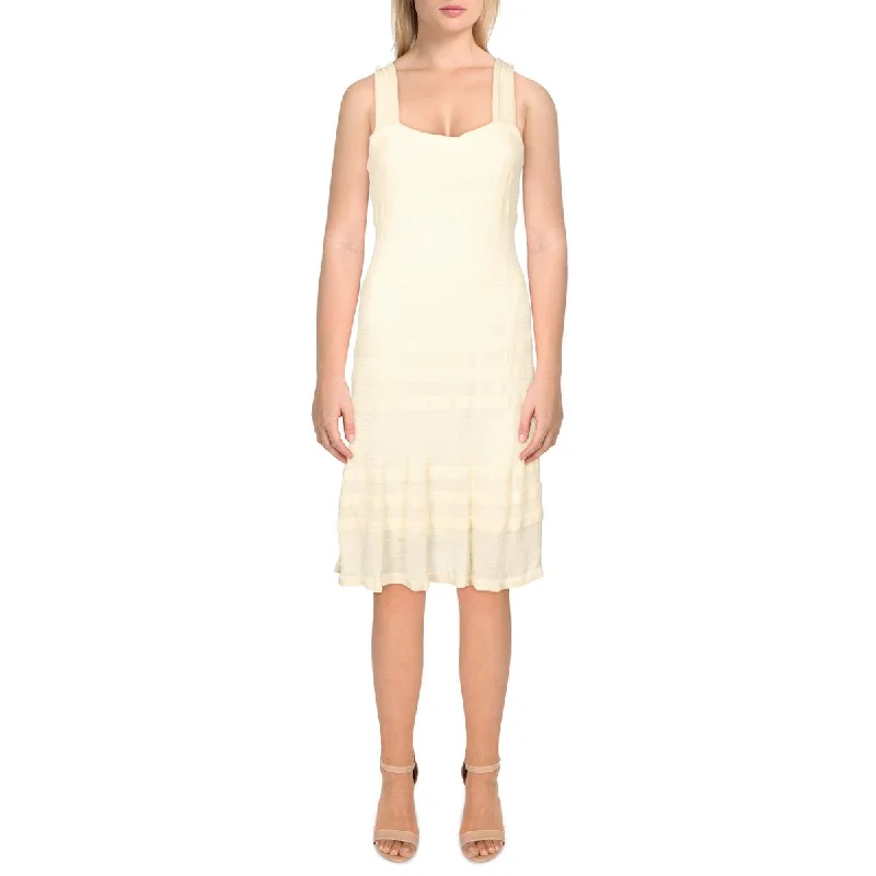Lauren Ralph Lauren Womens Shadow Stripe Midi Sundress Trendy Off-Shoulder Button Midi Dress