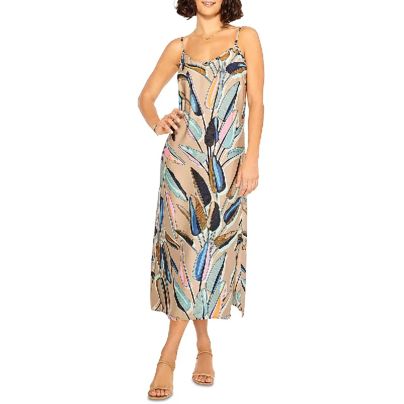 Nic + Zoe Womens Daytime Midi Slip Dress Fashionable Shift Midi Dress
