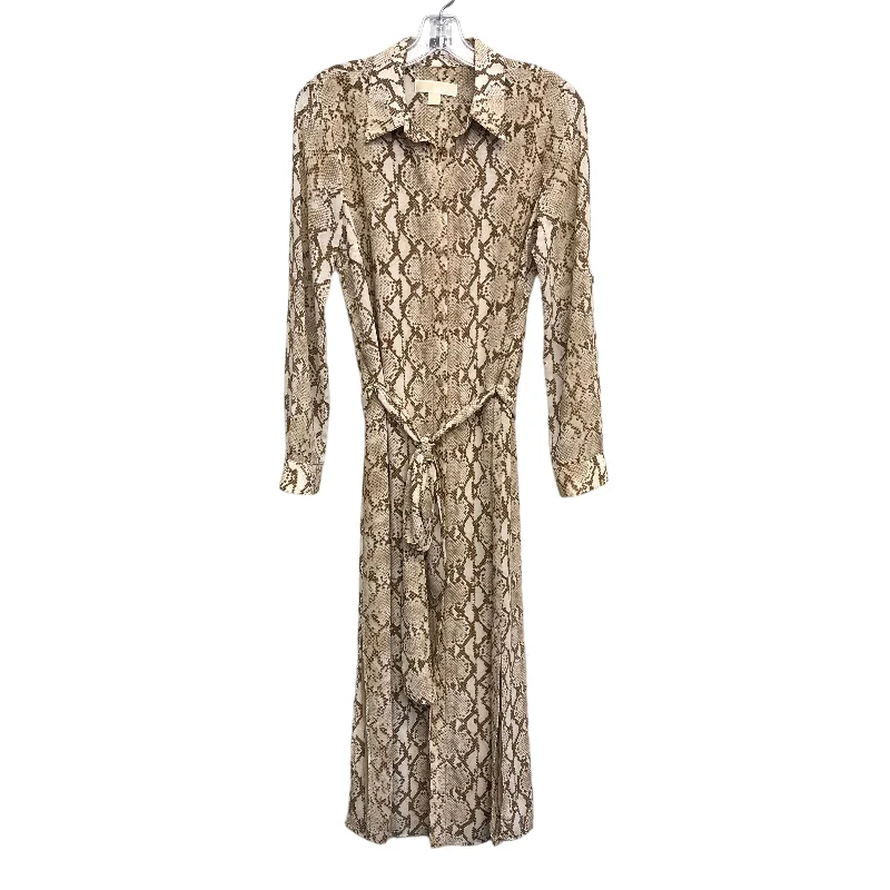 SNAKESKIN PRINT DRESS CASUAL MIDI by MICHAEL BY MICHAEL KORS Size:S Stylish Tiered Midi Dress SNAKESKIN PRINT DRESS CASUAL MIDI by MICHAEL BY MICHAEL KORS Size:S Stylish Tiered Midi Dress