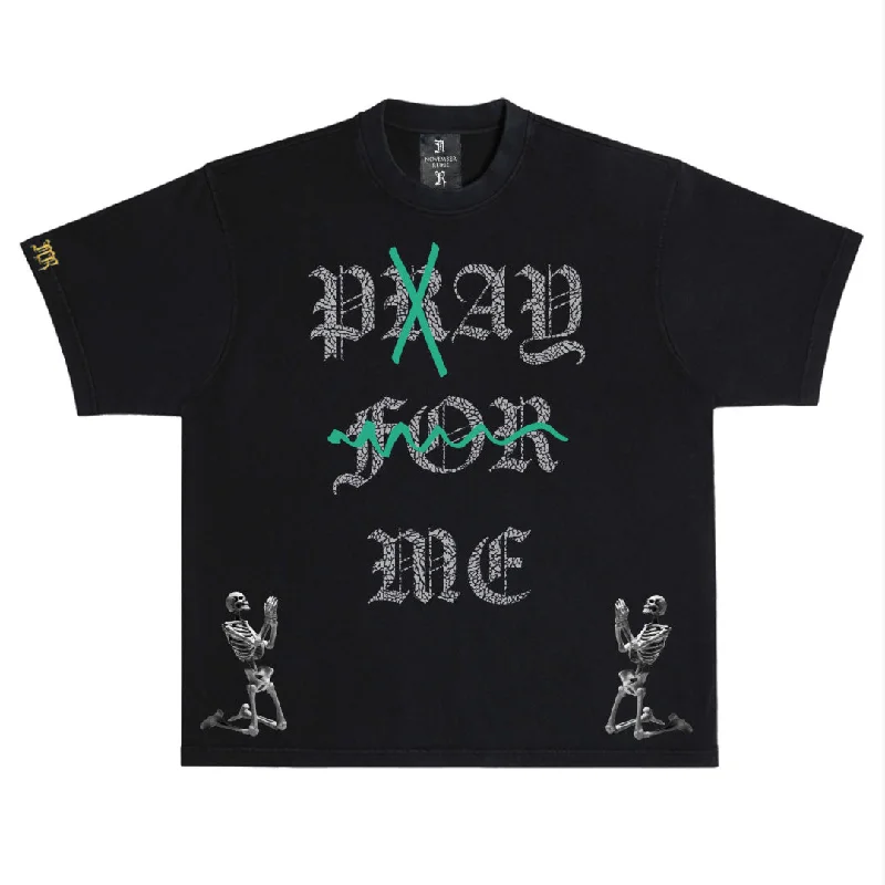 November Reine (Black/Green Glow "Pray For Me" T-Shirt)-- Polka Dot Checkered Tartan November Reine (Black/Green Glow "Pray For Me" T-Shirt)-- Polka Dot Checkered Tartan