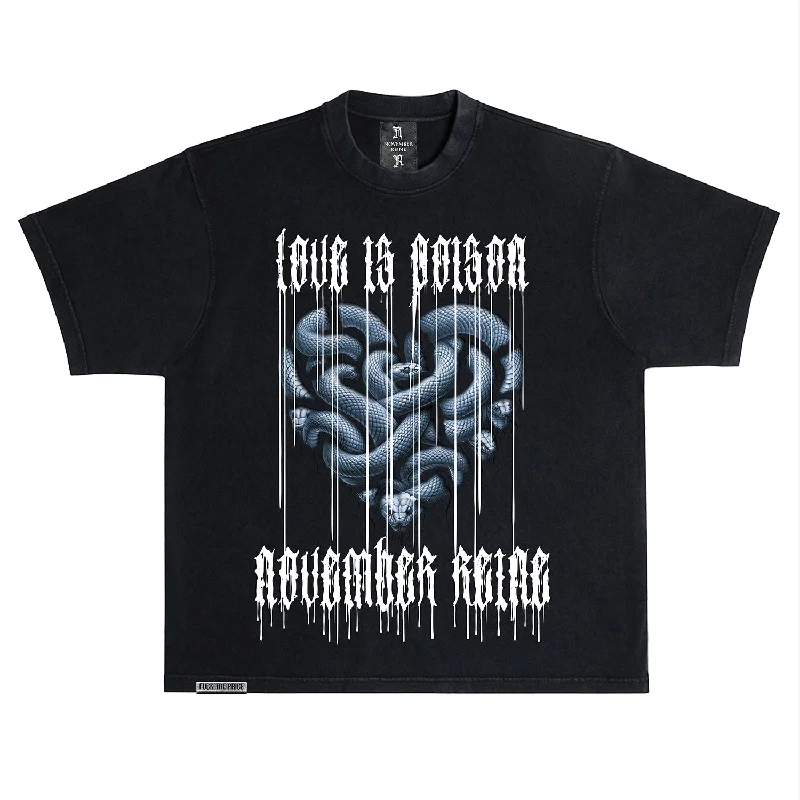 November Reine (Black/Varsity Royal Blue "Love Is Poison" T-Shirt)-- Iron Safe Non-Iron Wrinkle Free November Reine (Black/Varsity Royal Blue "Love Is Poison" T-Shirt)-- Iron Safe Non-Iron Wrinkle Free