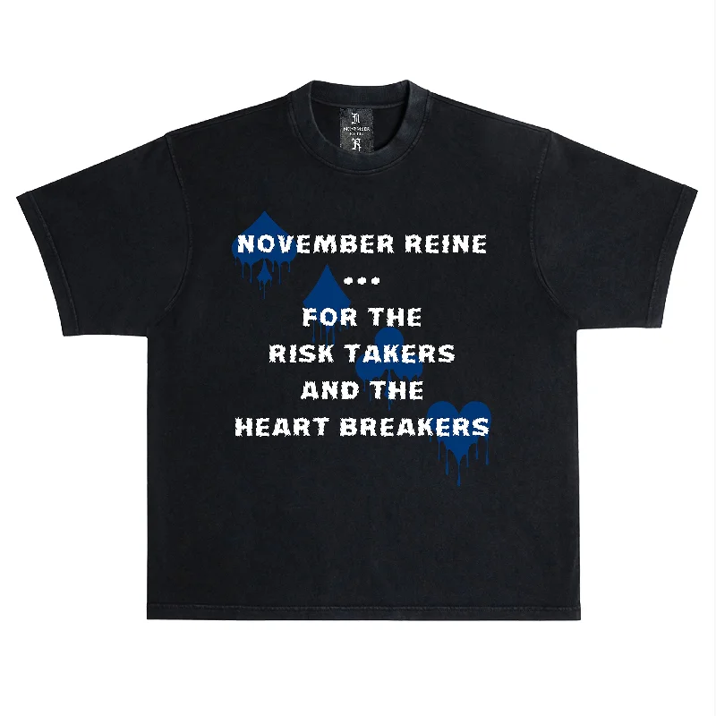 November Reine (Black/varsity Royal Blue "Risk Takers" t-shirt)-- Welt Pockets Slit Pockets Flap Pockets November Reine (Black/varsity Royal Blue "Risk Takers" t-shirt)-- Welt Pockets Slit Pockets Flap Pockets