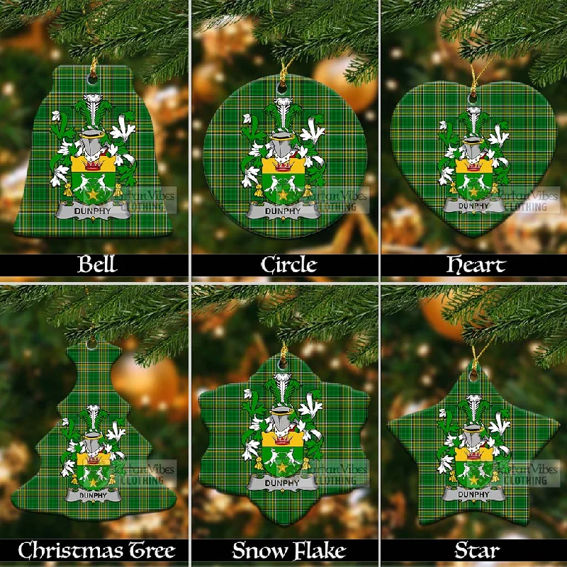Dunphy Irish Clan Tartan Christmas Ceramic Ornament with Coat of Arms Crew Neck V-Neck Boat Neck Dunphy Irish Clan Tartan Christmas Ceramic Ornament with Coat of Arms Crew Neck V-Neck Boat Neck