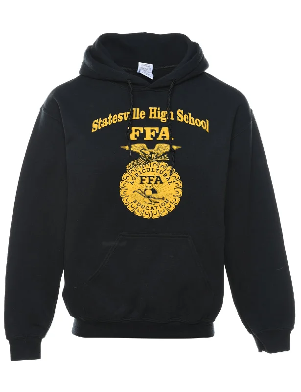 Black & Yellow Statesville High School Printed Hoodie - S Hoodie Crop Top Short Trendy Black & Yellow Statesville High School Printed Hoodie - S Hoodie Crop Top Short Trendy