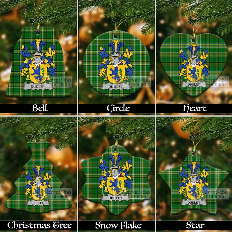 Dudley Irish Clan Tartan Christmas Ceramic Ornament with Coat of Arms Tie-Waist Belted Drawstring Dudley Irish Clan Tartan Christmas Ceramic Ornament with Coat of Arms Tie-Waist Belted Drawstring