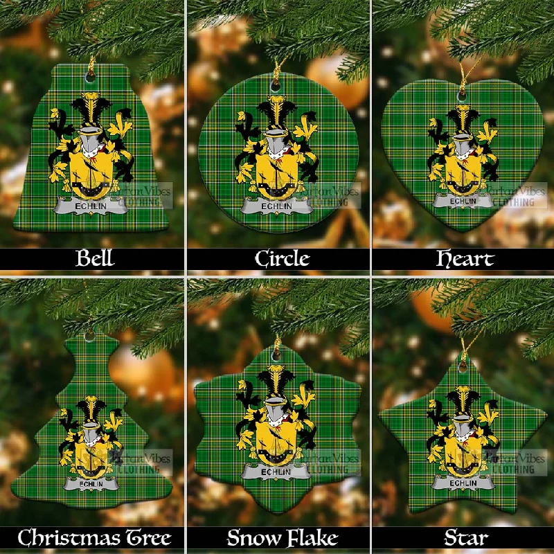 Echlin Irish Clan Tartan Christmas Ceramic Ornament with Coat of Arms Cape Coat Herringbone Coat Tweed Coat Echlin Irish Clan Tartan Christmas Ceramic Ornament with Coat of Arms Cape Coat Herringbone Coat Tweed Coat
