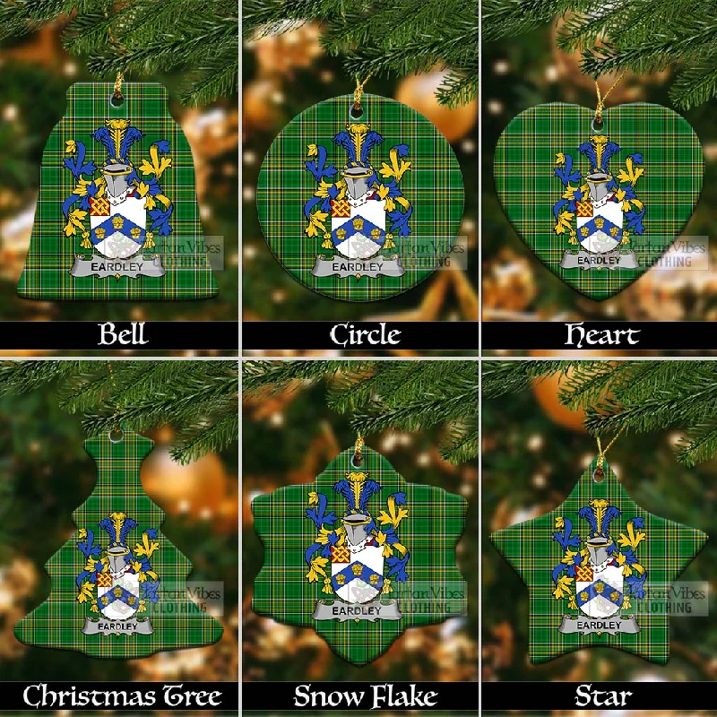 Eardley Irish Clan Tartan Christmas Ceramic Ornament with Coat of Arms Houndstooth Coat Plaid Coat Tartan Coat Eardley Irish Clan Tartan Christmas Ceramic Ornament with Coat of Arms Houndstooth Coat Plaid Coat Tartan Coat