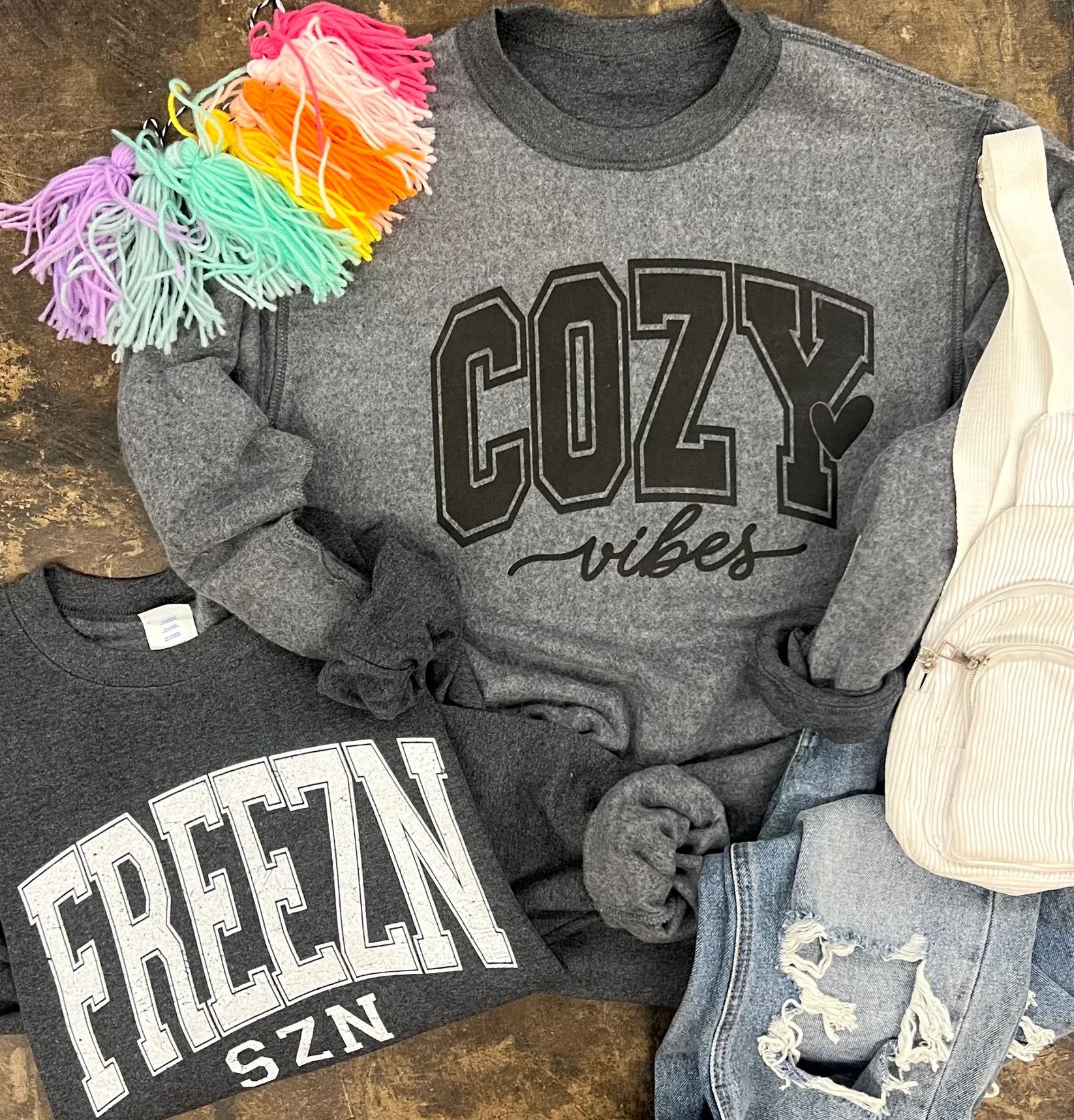 Hazel Blues® | PREORDER: Freezn Szn Reversible Sweatshirt Hoodie with Ribbed Cuffs Snug Fit Comfort Hazel Blues® | PREORDER: Freezn Szn Reversible Sweatshirt Hoodie with Ribbed Cuffs Snug Fit Comfort