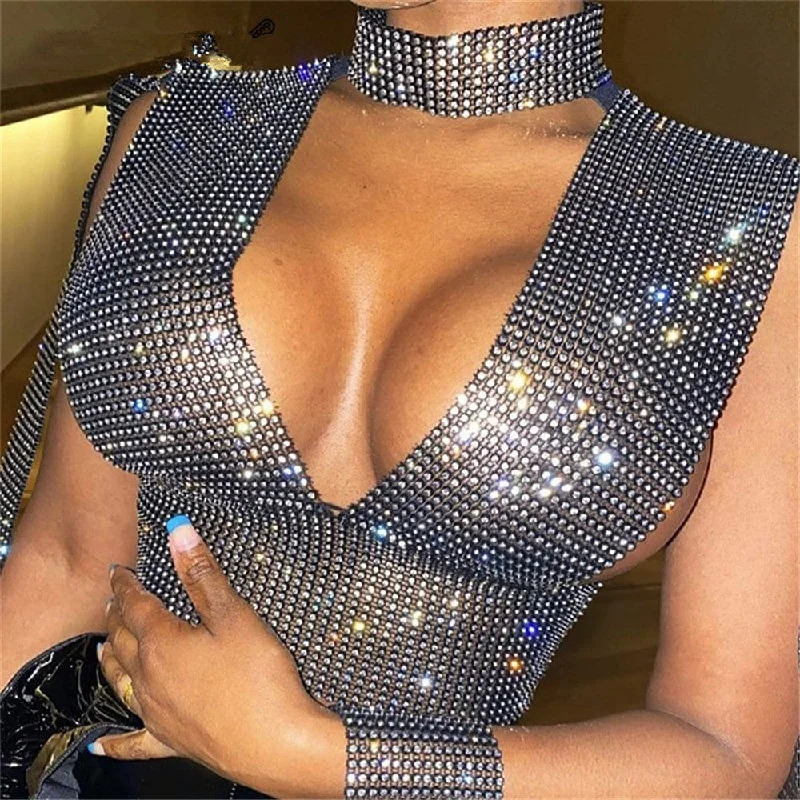 NOVANCE YX1193 rhinestone studs for clothing Diamante trendy crop tops for women Sexy Crystal night sexy club wear bodycon Beaded Sequined Faux Fur NOVANCE YX1193 rhinestone studs for clothing Diamante trendy crop tops for women Sexy Crystal night sexy club wear bodycon Beaded Sequined Faux Fur