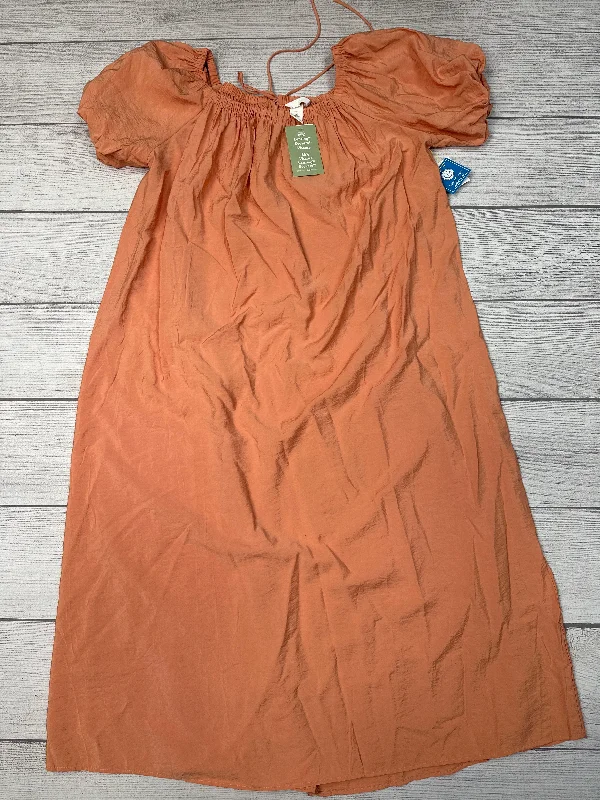 Dress Casual Midi By H&M In Orange, Size: S Elegant Maxi-Midi Hybrid Dress