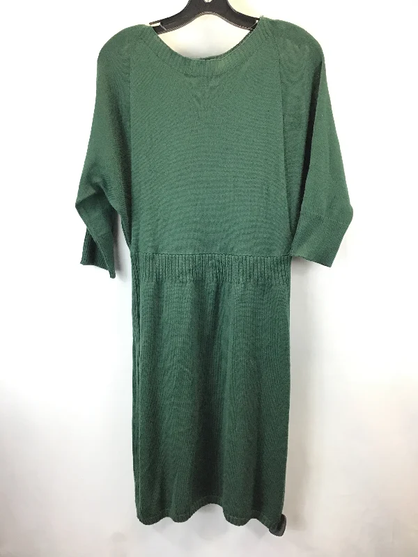 Dress Casual Midi By Limited In Green, Size: L Trendy Midi Dress with Belt