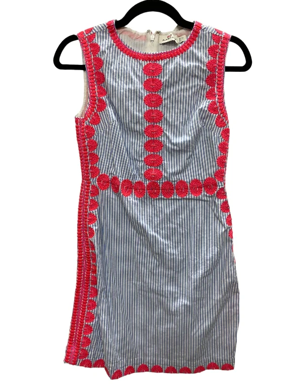 Dress Casual Midi By Vineyard Vines In Striped Pattern, Size: Xs Elegant V-Neck Midi Dress Dress Casual Midi By Vineyard Vines In Striped Pattern, Size: Xs Elegant V-Neck Midi Dress